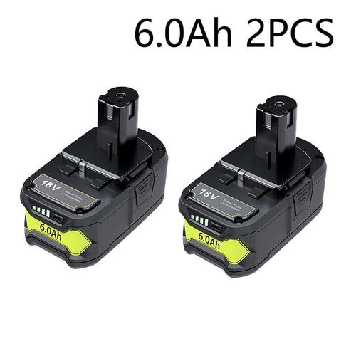 Planet Gates 2 battery / GERMANY 6Ah For RYOBI P108 18V One+ Plus Battery 18 Volt Lithium-Ion Power Tools P104 P107 RB18L50 RB18L20 P108