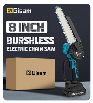 Planet Gates 2 Battery / Mexico 8 Inch Brushless Chain Saw Cordless Electric Saw Woodworking Handheld Pruning Chainsaw Garden Power Tools For Makita 18V Battery