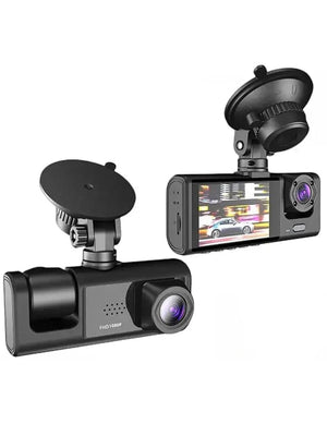 Planet Gates 2 camera no card 3 Channel Car DVR HD 1080P 3-Lens Inside Vehicle Dash CamThree Way Camera DVRs Recorder Video Registrator Dashcam Camcorder