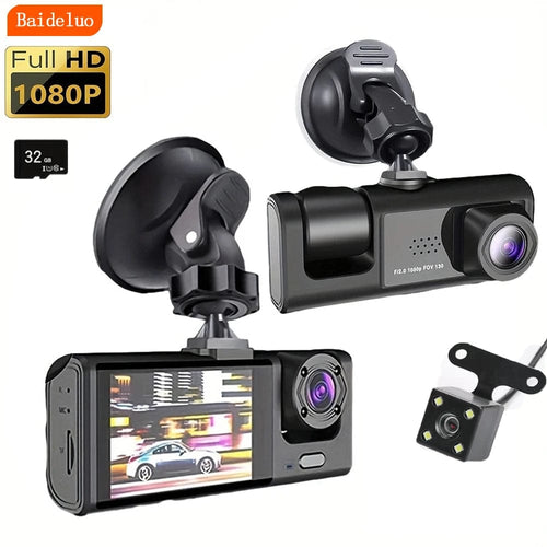 Planet Gates 2 camera no card Dash Cam W/ IR Night Vision Loop Recording & 2" IPS Screen 1080P 3 Camera ， DVR recorder, video recorder, Vehicle DVR