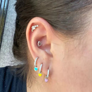 Planet Gates 2 CANNER Heart Cute Candy Neon Color Silver Golden Color Hoop Earrings Enamel Heart Charm Drop Earring For Girls Party Jewelry