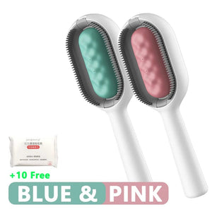Planet Gates 2 Combs / For Long Hair Pet 3-in-1 Cat Brush Long Hair Remover Brush for Dog Cat Silicone Pet Grooming Comb with Wipe and Water Tank Pet Product Accessories