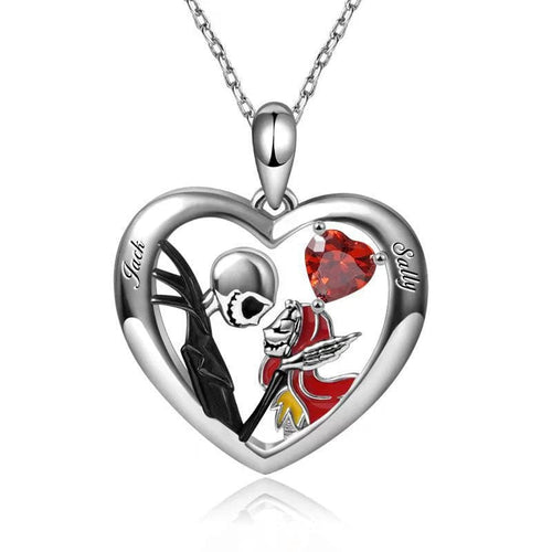 Planet Gates 2 Disney Nightmare Before Christmas Necklace Jack Sally Movie Figures Sweater Chain Fashion Jewelry Accessories Women Lover Gifts