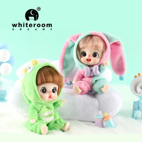 Planet Gates 2 dolls / CHINA Ob11 Bjd Doll Accessories Bed Bodysuit Obitsu 11 Clothes Dolls For Girls Boy Toys Baby Kawaii Anime Toy items Pajama Miniature