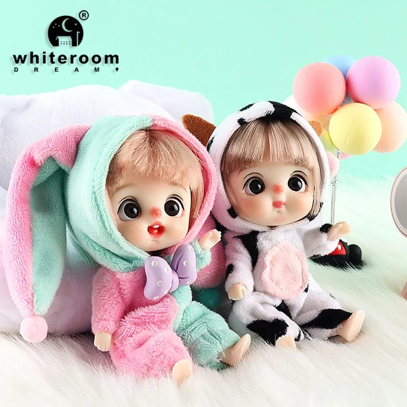 Planet Gates 2 dolls / CHINA Ob11 Bjd Doll Accessories Bed Bodysuit Obitsu 11 Clothes Dolls For Girls Boy Toys Baby Kawaii Anime Toy items Pajama Miniature