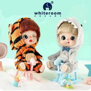 Planet Gates 2 dolls / CHINA Ob11 Bjd Doll Accessories Bed Bodysuit Obitsu 11 Clothes Dolls For Girls Boy Toys Baby Kawaii Anime Toy items Pajama Miniature