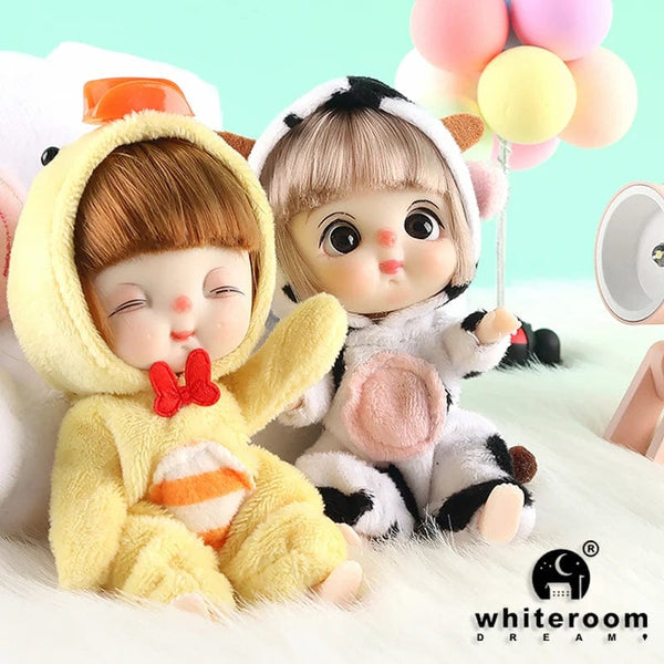 Planet Gates 2 dolls / CHINA Ob11 Bjd Doll Accessories Bed Bodysuit Obitsu 11 Clothes Dolls For Girls Boy Toys Baby Kawaii Anime Toy items Pajama Miniature