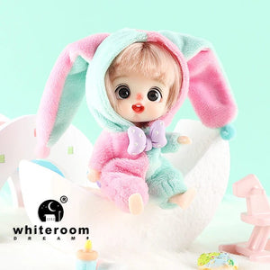 Planet Gates 2 dolls / CHINA Ob11 Bjd Doll Accessories Bed Bodysuit Obitsu 11 Clothes Dolls For Girls Boy Toys Baby Kawaii Anime Toy items Pajama Miniature