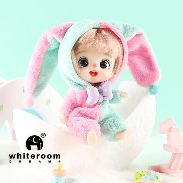 Planet Gates 2 dolls / CHINA Ob11 Bjd Doll Accessories Bed Bodysuit Obitsu 11 Clothes Dolls For Girls Boy Toys Baby Kawaii Anime Toy items Pajama Miniature