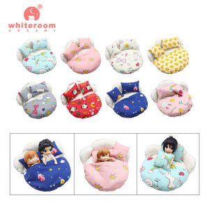 Planet Gates 2 dolls / CHINA Ob11 Bjd Doll Accessories Bed Bodysuit Obitsu 11 Clothes Dolls For Girls Boy Toys Baby Kawaii Anime Toy items Pajama Miniature