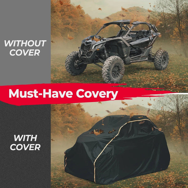 Planet Gates 2 Doors UTV 210D Oxford Cloth Protect Utility Vehicle Storage Cover from Rain Dirt Rays-Reflective for Can Am Maverick X3
