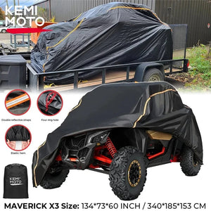 Planet Gates 2 Doors UTV 210D Oxford Cloth Protect Utility Vehicle Storage Cover from Rain Dirt Rays-Reflective for Can Am Maverick X3