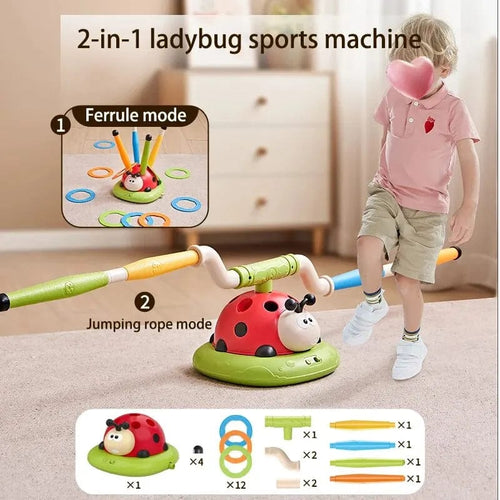 Planet Gates 2 in 1 3 in 1 Ladybug Multifunction Exercise Machine Ferrule Jump Rocket Launcher Sports Entertainment Game Outdoor Educational Toy