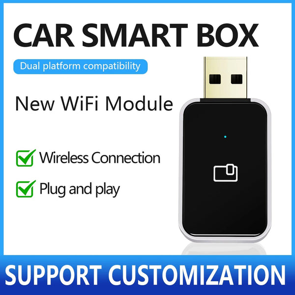 Planet Gates 2 IN 1 MINI Wireless Carplay 2 IN 1 Adapter Auto Wired To Wireless Carplay Android Auto USB AI Box Plug And Play Suitable For OEM Car