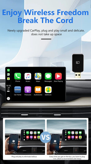 Planet Gates 2 IN 1 MINI Wireless Carplay 2 IN 1 Adapter Auto Wired To Wireless Carplay Android Auto USB AI Box Plug And Play Suitable For OEM Car