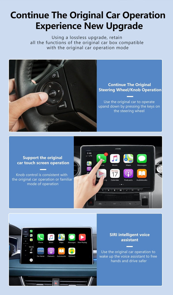 Planet Gates 2 IN 1 MINI Wireless Carplay 2 IN 1 Adapter Auto Wired To Wireless Carplay Android Auto USB AI Box Plug And Play Suitable For OEM Car