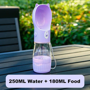 Planet Gates 2 In 1 Portable Dog Water Bottle Dispenser For Small Dogs Cats Outdoor Walking Travel Hiking Drinking Bowls Chihuahua Supplies