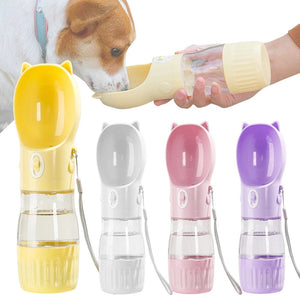 Planet Gates 2 In 1 Portable Dog Water Bottle Dispenser For Small Dogs Cats Outdoor Walking Travel Hiking Drinking Bowls Chihuahua Supplies