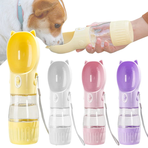 Planet Gates 2 In 1 Portable Dog Water Bottle Dispenser For Small Dogs Cats Outdoor Walking Travel Hiking Drinking Bowls Chihuahua Supplies