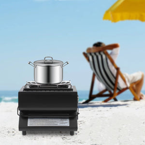 Planet Gates 2 in 1 Portable Dual Butane Gas Bivvy Heater & Stove 1300W Outdoor Camping Fishing Tent Camping Gas Cooker