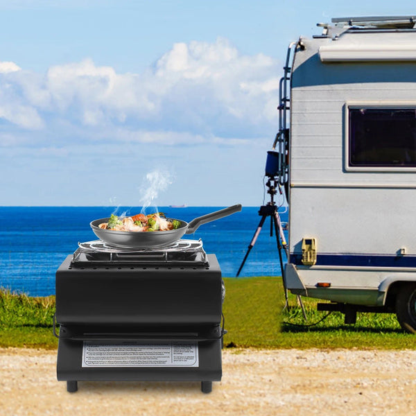 Chauffage et poêle de bivvy portable à double gaz butane 2 en 1, caméra ...