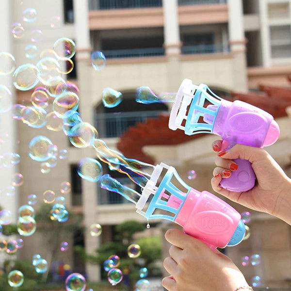 Planet Gates 2 IN 1 Soap Bubbles Machine Bubble Gun Creative Bubble In Bubble Toys Blower Maker Outdoor Party Games Toys for Kids Boys Girls