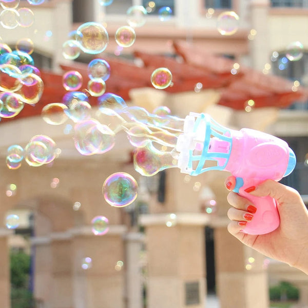 Planet Gates 2 IN 1 Soap Bubbles Machine Bubble Gun Creative Bubble In Bubble Toys Blower Maker Outdoor Party Games Toys for Kids Boys Girls