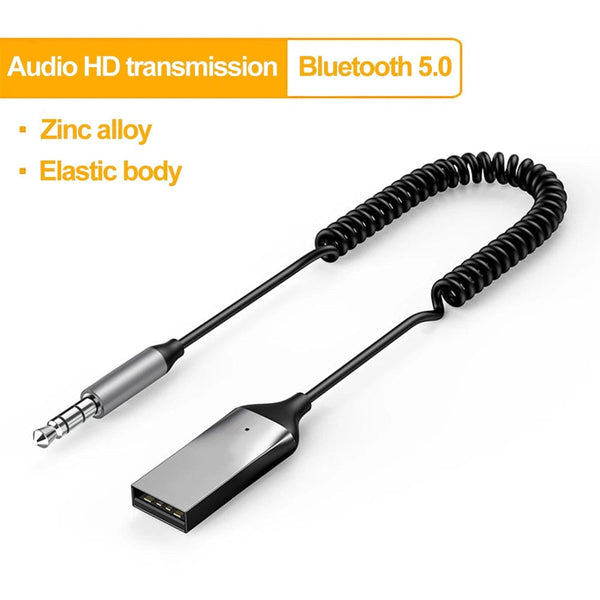 Planet Gates 2 In 1 Wireless Transmitter Bluetooth 5.0 Receiver USB To 3.5mm Jack Car Music Audio AUX Car Bluetooth Adapter Handsfree Kit