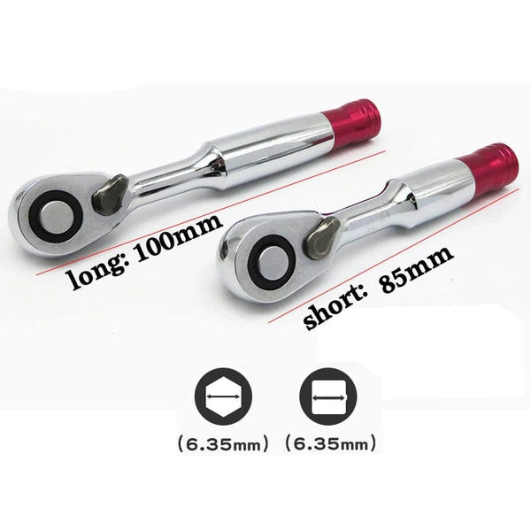 Planet Gates 2 in1 Mini Hex Bit Driver Ratchet Wrench Set Hand Repair Tool For Vehicle Bicycle Bike Socket Wrench 72 Teeth Kit Tool