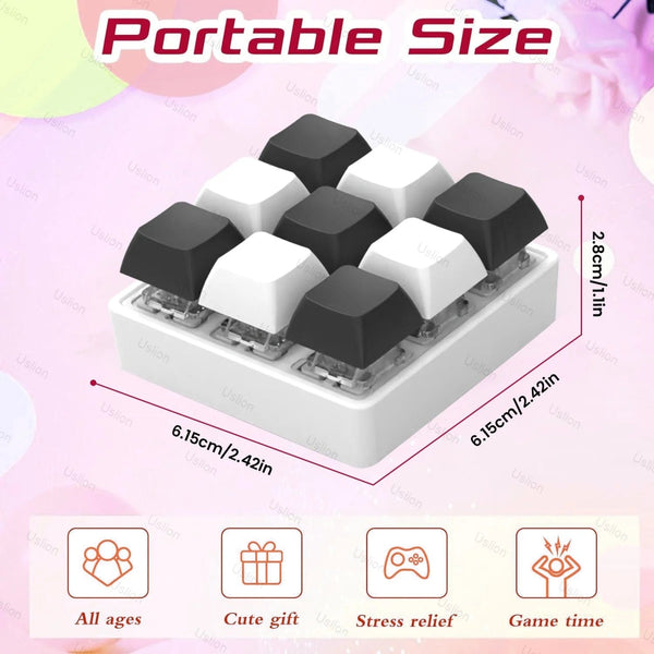 Planet Gates 2 Keys BW 2/3/4/9 Keys Keyboard Keycaps Fidget Toy Party Stress Relief Diy  Keycaps Toy Keyboard Caps Finger Button Fidget Finger Keycaps