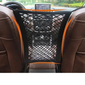 Planet Gates 2 Layer net Dog Car Net Barrier Pet Travel Safety Barrier Car Carrier Rear Seat Fence Anti-collision for Child and Pets with Storage Bag