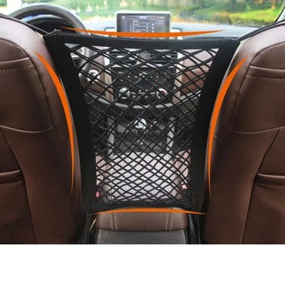 Planet Gates 2 Layer net Dog Car Net Barrier Pet Travel Safety Barrier Car Carrier Rear Seat Fence Anti-collision for Child and Pets with Storage Bag