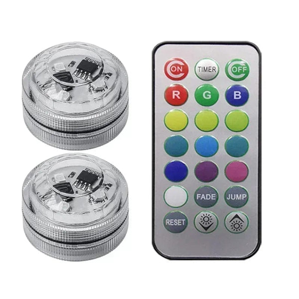 Planet Gates 2 lights 1 control LED Car Interior Ambient Light Remote Control Decoration Auto Roof Foot Atmosphere Lamp Bicycle Tail Light  Wireless Adhesive