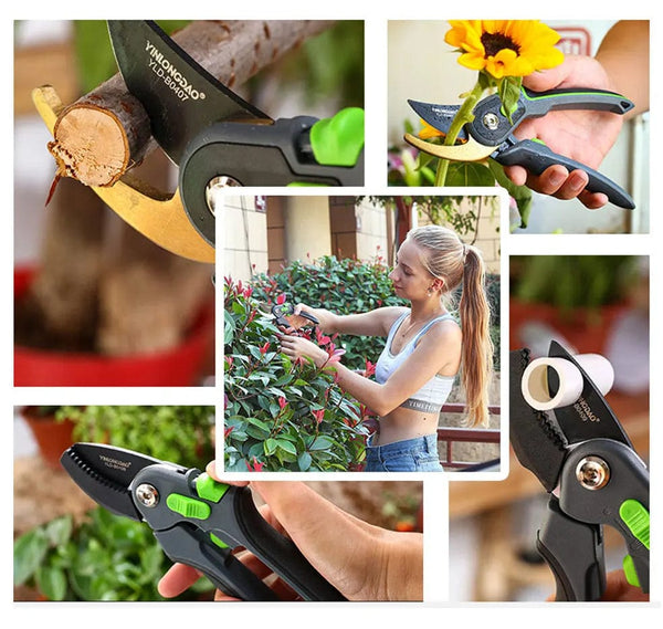Planet Gates 2 Multifunctional Pruning Shear Garden Tools Labor Saving Scissors Gardening Plant Sharp Branch Pruners Protection Hand Durable