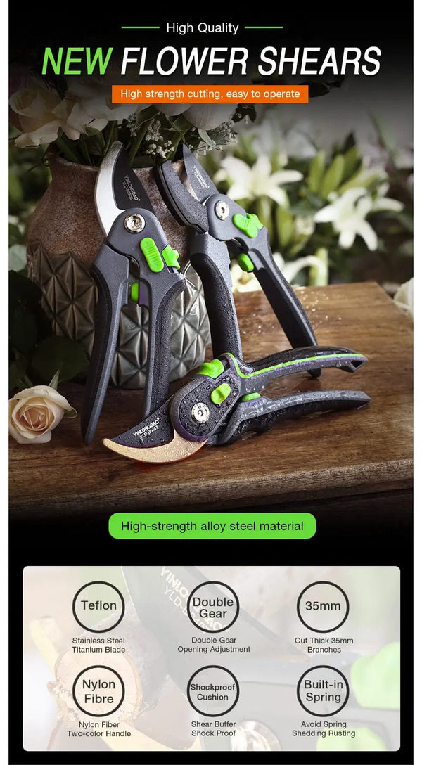 Planet Gates 2 Multifunctional Pruning Shear Garden Tools Labor Saving Scissors Gardening Plant Sharp Branch Pruners Protection Hand Durable