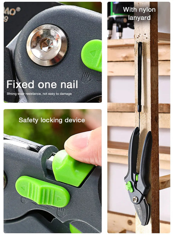 Planet Gates 2 Multifunctional Pruning Shear Garden Tools Labor Saving Scissors Gardening Plant Sharp Branch Pruners Protection Hand Durable