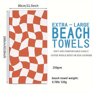 Planet Gates 2-Orange / 63*31.5in/80*160cm 1pc Customized Beach Towel, Absorbent Beach Towel, Large Summer Beach Blanket, Gift For Beach Pool Party, Beach Essentials