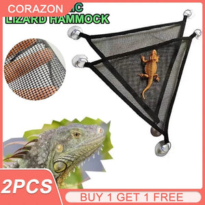 Planet Gates 2 Pack Bearded Dragon Hammock Lizard Lounger Ladder Hanging Bed Accessories Reptile Habitat Terrarium Decoration For Be