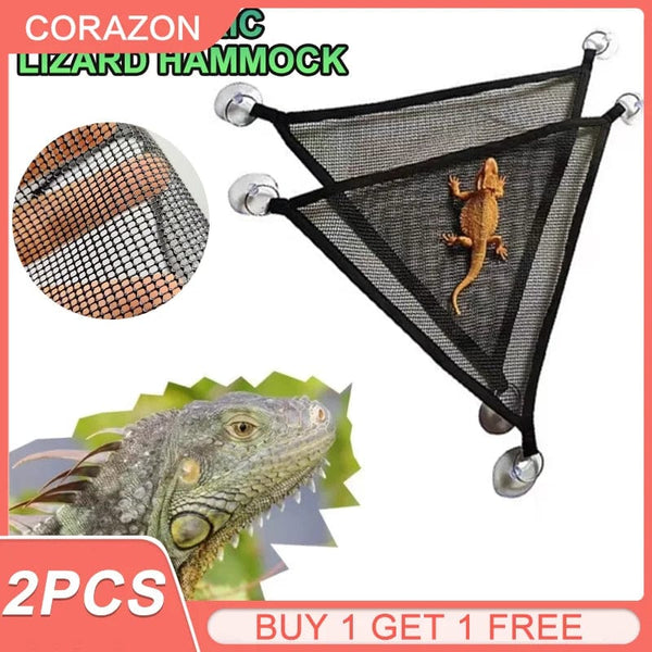 Planet Gates 2 Pack Bearded Dragon Hammock Lizard Lounger Ladder Hanging Bed Accessories Reptile Habitat Terrarium Decoration For Be