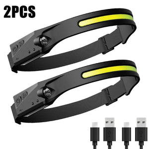 Planet Gates 2 PCS 1/2/3PCS LED Induction Headlamp Camping Search Light USB Rechargeable Headlight Led Head Torch Work Light With Built-in Battery