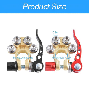 Planet Gates 2 Pcs 2pcs Battery Terminal Clamp Connectors, 4 Way Quick Release Disconnect Car Battery Terminal, For SAE/JIS Type A Posts Cars, Vans, Trucks