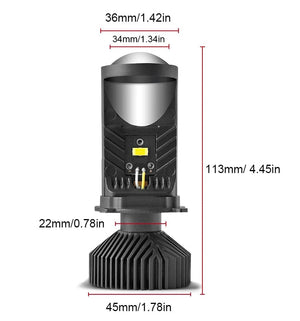 Planet Gates 2 PCS / H4/9003/HB2 Hi/Lo H4 LED Projector Lens Headlight Car LED Headlight Canbus 6000K Hi/Lo Beam Bulb with Turbo Fan 22000LM 90W For Car/Motorcycle 12V