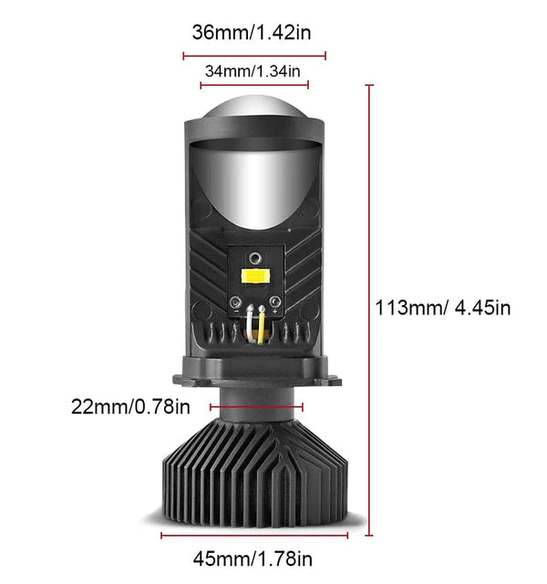 Planet Gates 2 PCS / H4/9003/HB2 Hi/Lo H4 LED Projector Lens Headlight Car LED Headlight Canbus 6000K Hi/Lo Beam Bulb with Turbo Fan 22000LM 90W For Car/Motorcycle 12V