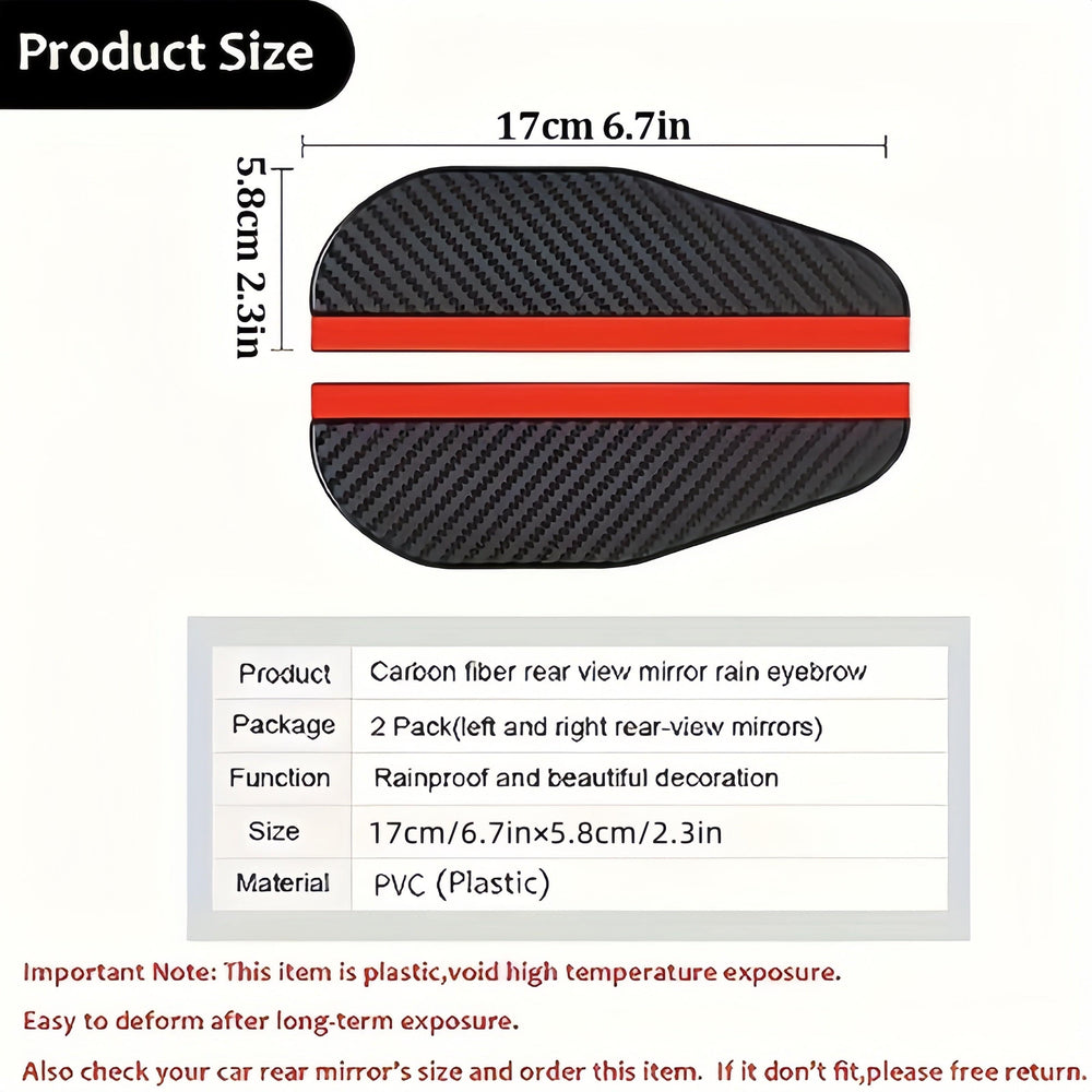 Planet Gates 2 pcs/pack 2pcs Car Rear View Mirror Rain Eyebrows, Rainproof Universal For Car