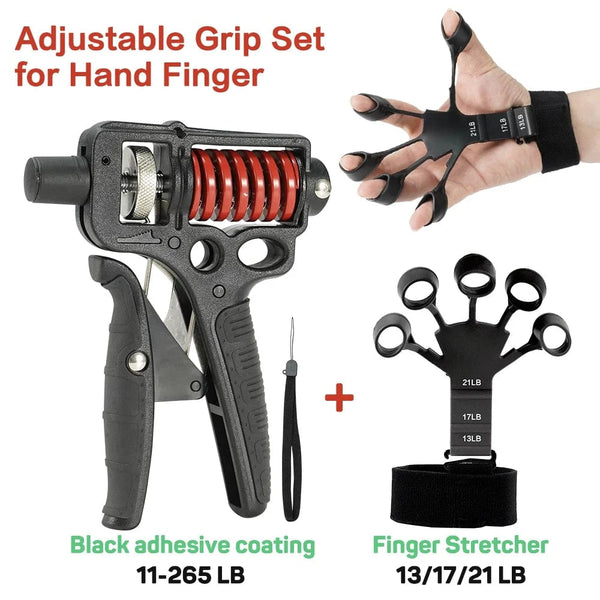 Planet Gates 2 PCS  Set Pro 5-120kg Adjustable Heavy Hand Grip Strengthener Finger Expander Arm Wrist Forearm Trainers Fitness Steel Spring Gripper Exercise