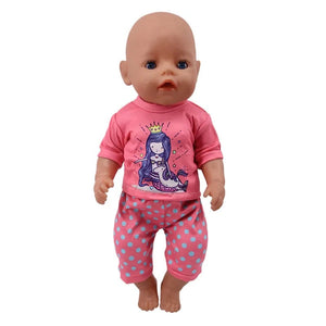 Planet Gates 2 Pcs/Set=Shirts + Pants Doll Clothes Accessories For Born Baby 43cm & 18 Inch American Doll Girl's Toys & Our Generation Nenuco