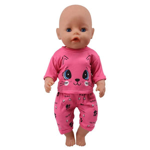 Planet Gates 2 Pcs/Set=Shirts + Pants Doll Clothes Accessories For Born Baby 43cm & 18 Inch American Doll Girl's Toys & Our Generation Nenuco