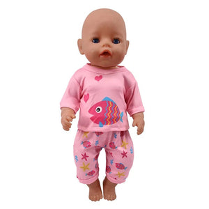 Planet Gates 2 Pcs/Set=Shirts + Pants Doll Clothes Accessories For Born Baby 43cm & 18 Inch American Doll Girl's Toys & Our Generation Nenuco