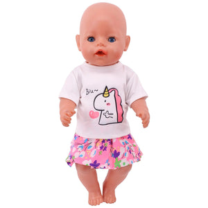 Planet Gates 2 Pcs/Set=Shirts + Pants Doll Clothes Accessories For Born Baby 43cm & 18 Inch American Doll Girl's Toys & Our Generation Nenuco