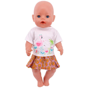 Planet Gates 2 Pcs/Set=Shirts + Pants Doll Clothes Accessories For Born Baby 43cm & 18 Inch American Doll Girl's Toys & Our Generation Nenuco